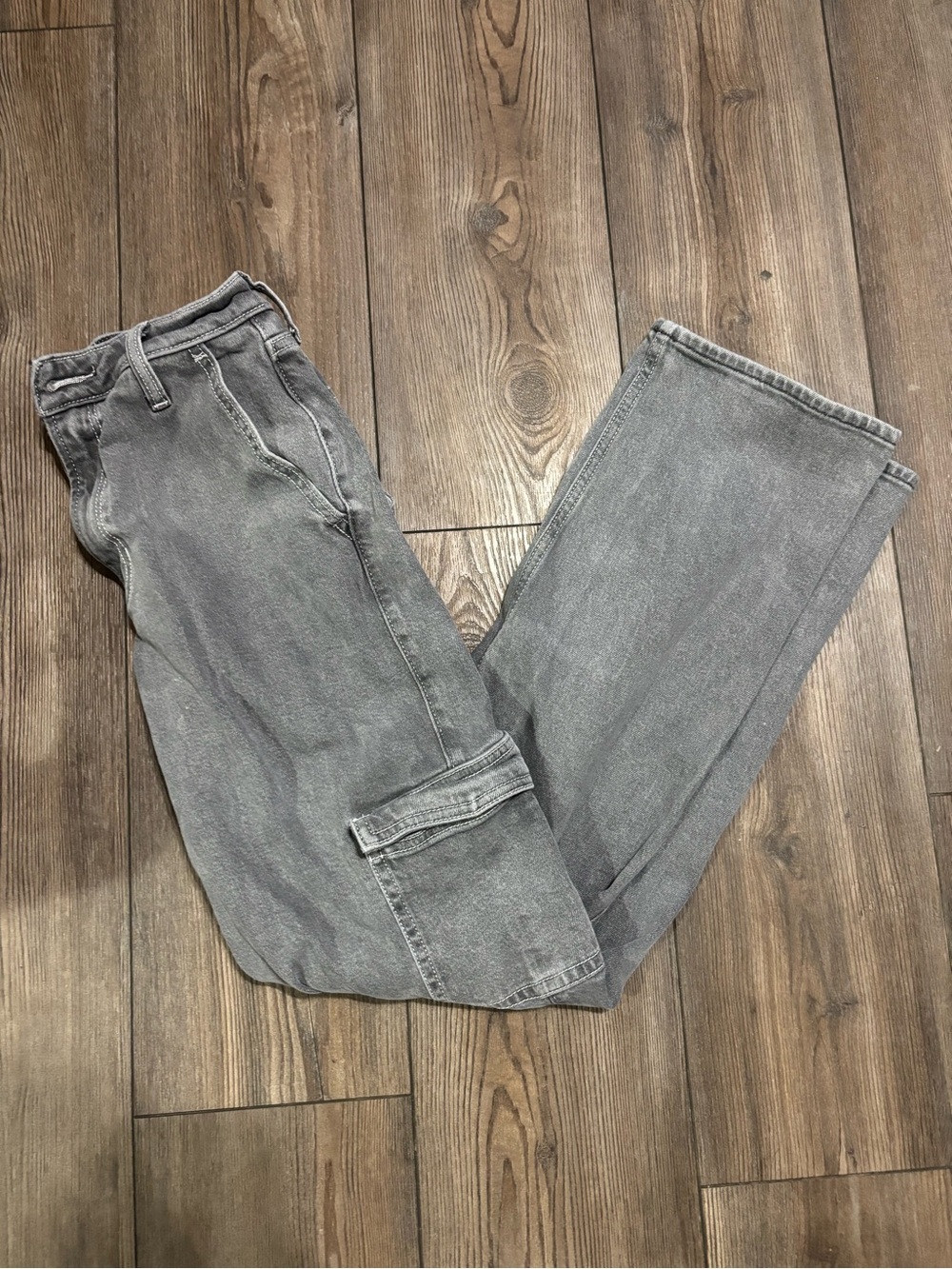Hollister Men's Washed Gray Relaxed Jeans